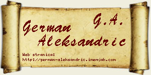 German Aleksandrić vizit kartica